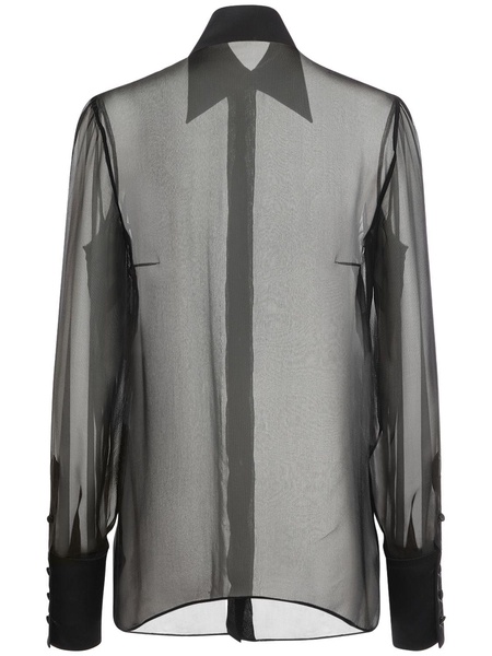 Sheer silk chiffon shirt