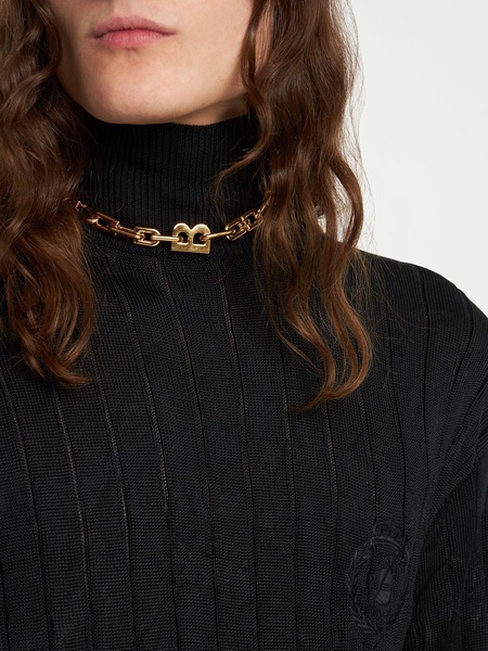 B chain thin brass necklace