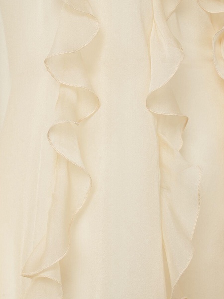 Ruffled silk georgette shirt