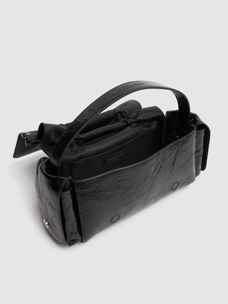 Multipocket crinkled leather bag