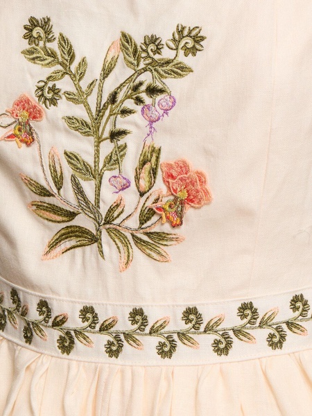 Sapucai flowers linen mini dress