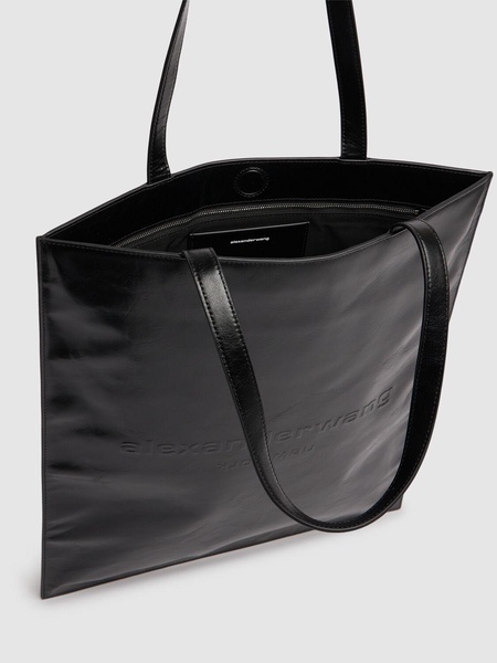 Large Pinch crackled patent leather tote