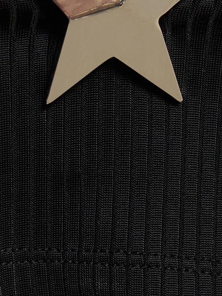 V neck crop top w/stud