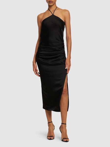 Hansel halter neck satin midi dress