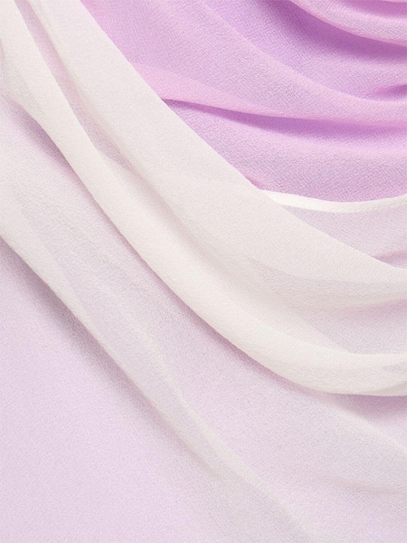 Tri-layered cowl neck satin long dress