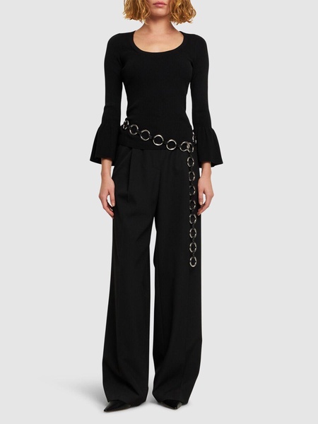 Bell sleeve viscose jersey top