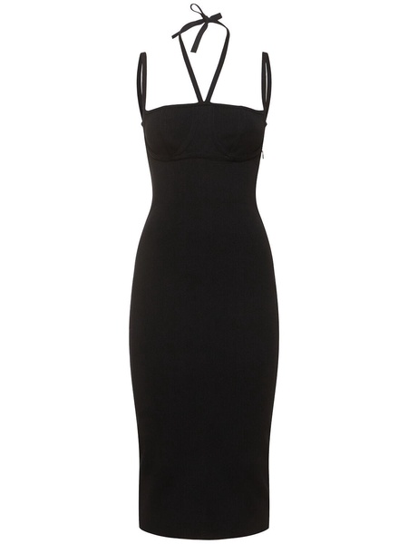 Stretch knit viscose midi dress