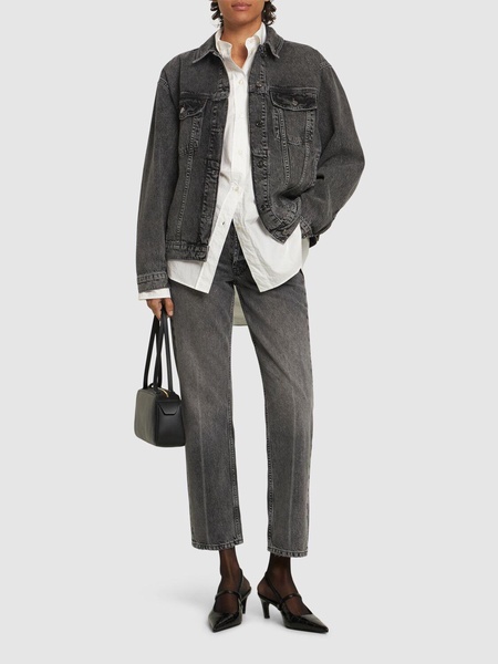 Kate mid rise denim straight jeans