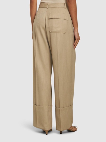 Wide leg turn-up pants