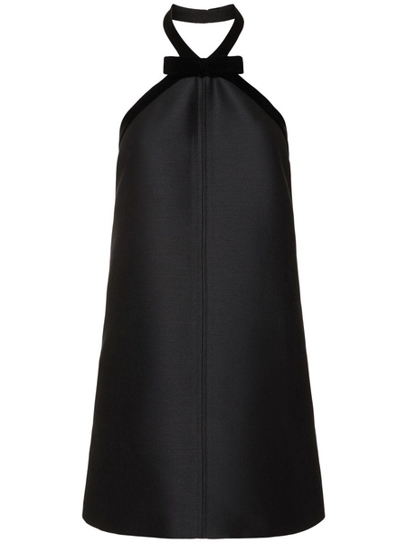 Wool & silk crepe halter neck top