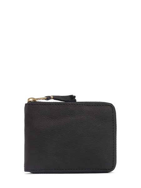 Washed leather wallet