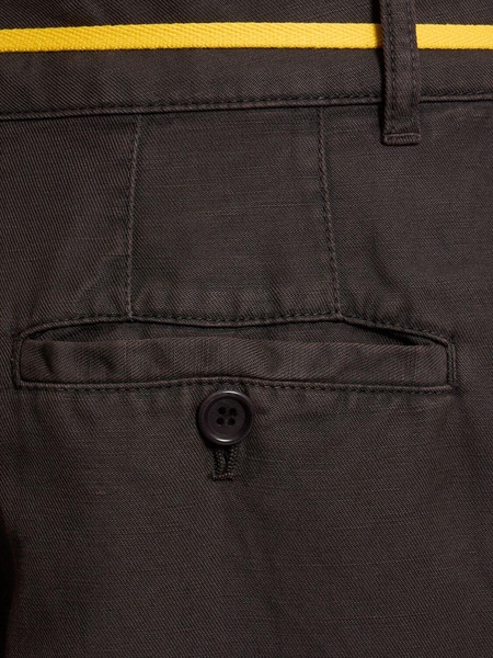 Cotton gabardine wide leg pants