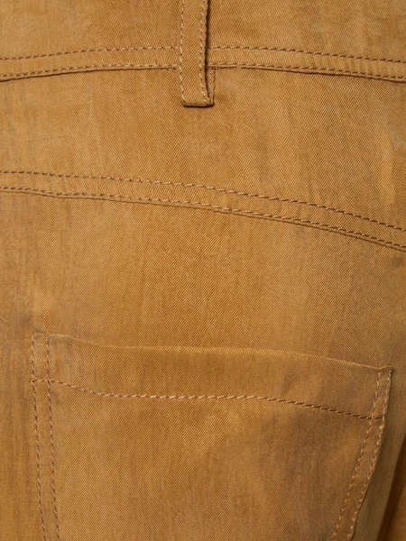 High rise washed twill wide pants