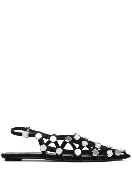 10mm Grid suede ballerina flats