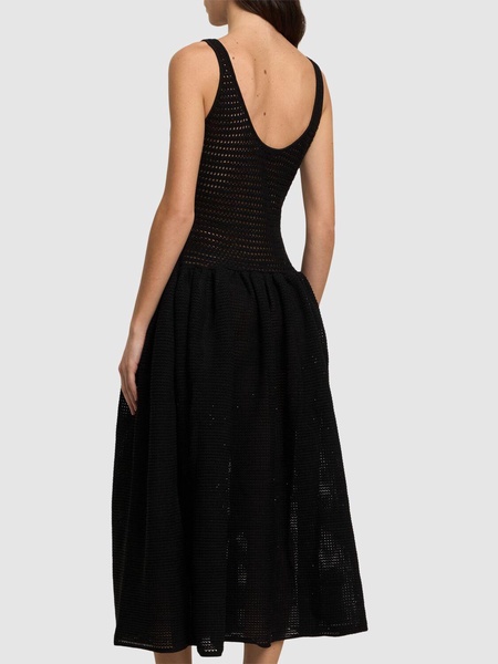 Crochet knit midi dress