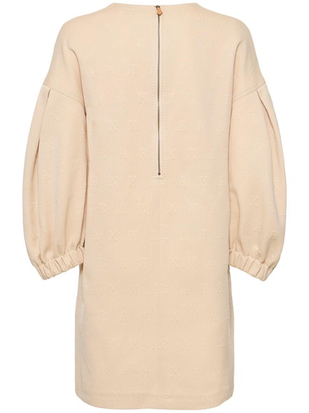 Cotton jersey mini dress w/ drawstring