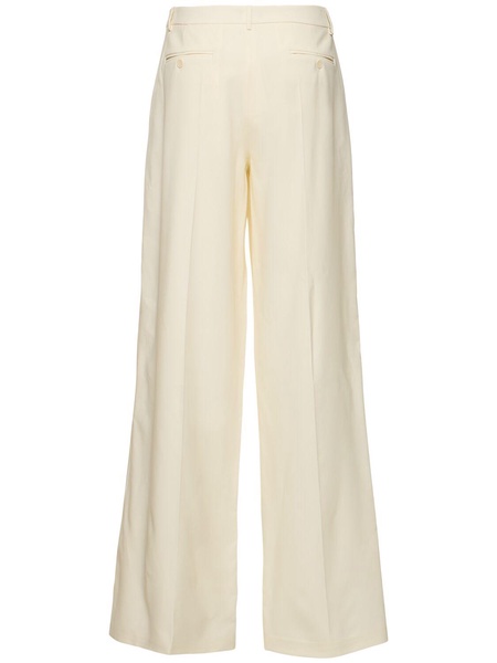Wool & silk straight pants