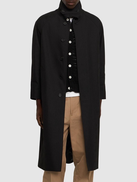 Unisex cotton blend mac coat
