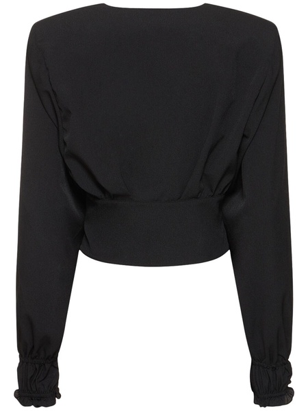 Gathered crepe crop top