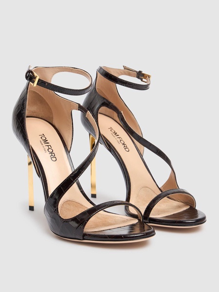 105mm Newton croc embossed sandals