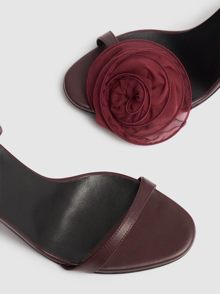 90mm Flower leather sandals