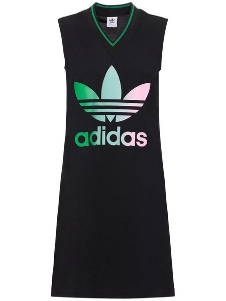 Logo print v-neck dress