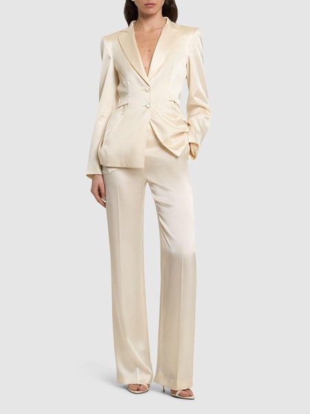 Tailored satin straight pants