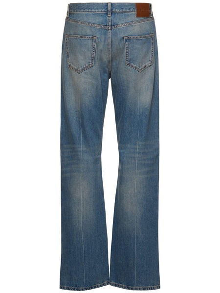 Cotton denim straight jeans