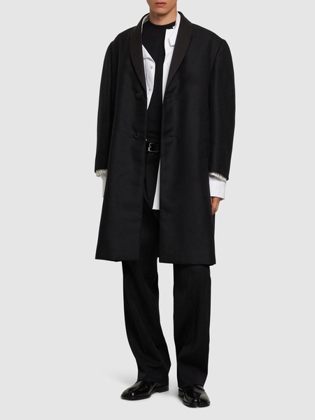 Wool & mohair twill coat