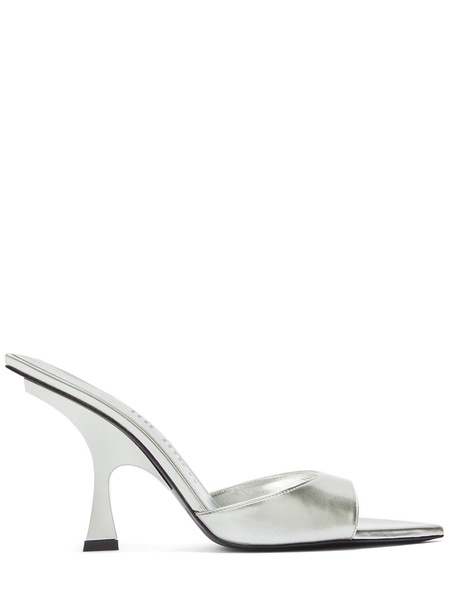 95mm Ester faux metallic leather mules