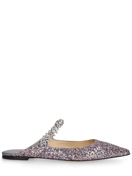 Bing glittered fabric flat mules