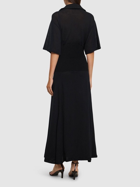 Light cotton blend knit long dress