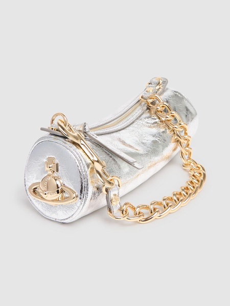 Cindy metallic crinkled cylinder bag