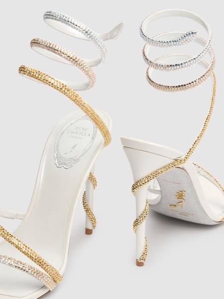 105mm Satin & crystal sandals