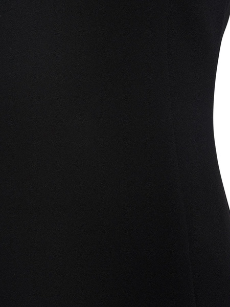 Fitted wool crepe midi dress w/slit