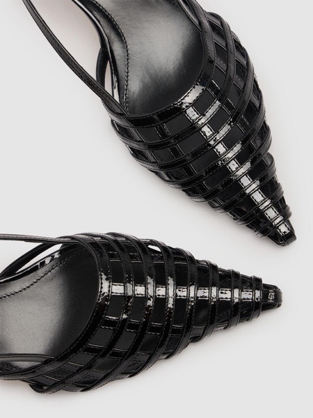 55mm Helit patent leather slingbacks