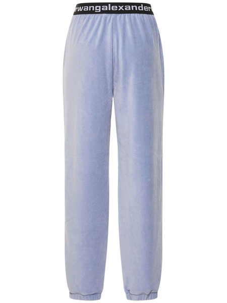 Stretch corduroy sweatpants w/ logo