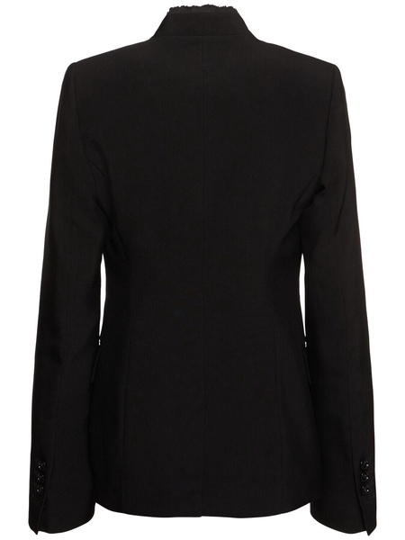 Sady fitted collarless viscose blazer