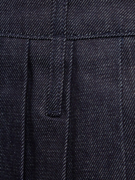 Blake pleated denim mini skirt