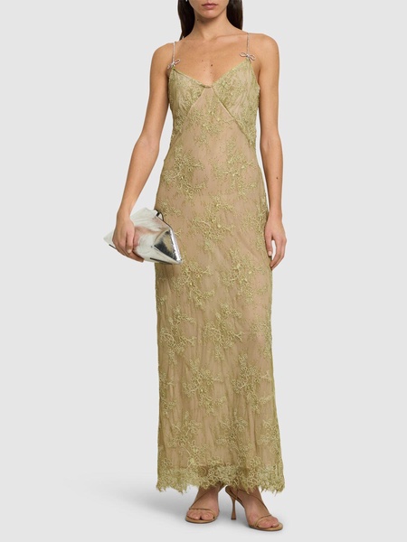 Rebrodé lace slip dress