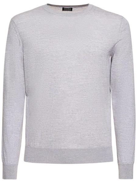 High performance wool crewneck sweater