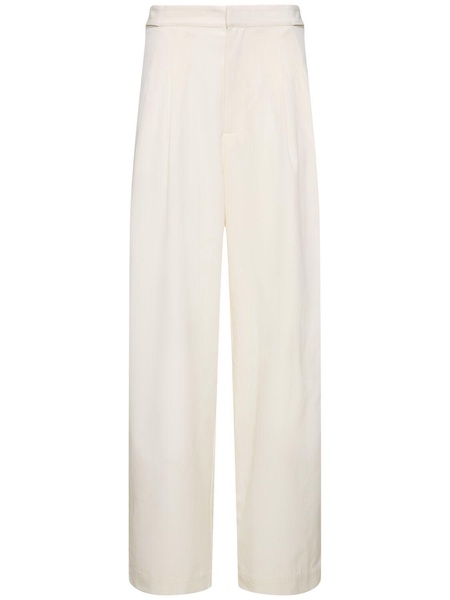 Adjustable pleated wool pants