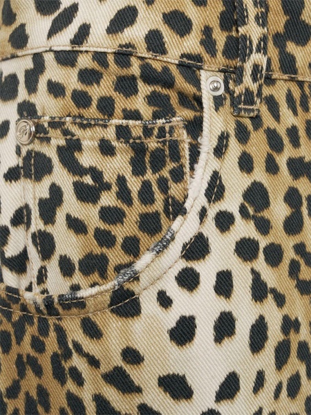 Leopard print high rise boyfriend jeans