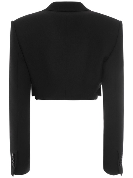 Wool blend cropped tuxedo jacket