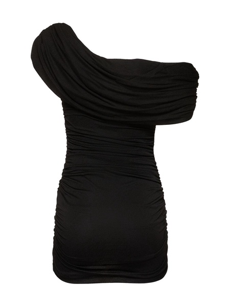 Draped jersey sablé dress