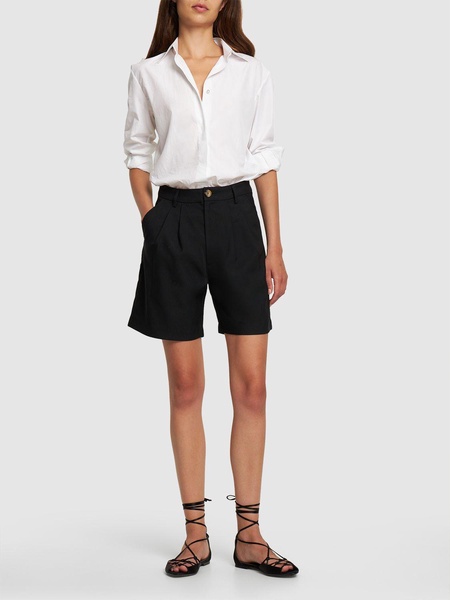 Carrie pleated wool blend shorts