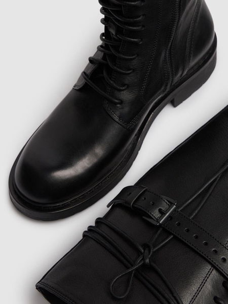 25mm Danny leather combat high boots