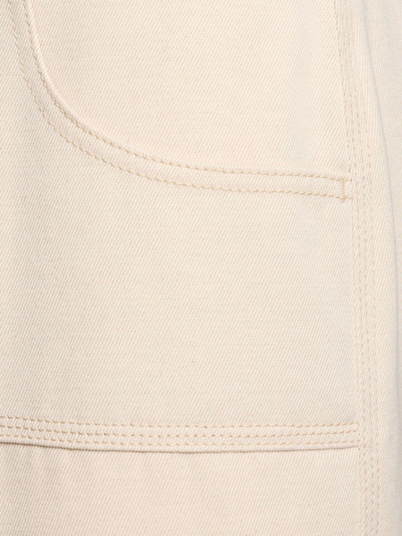 High waist canvas wide leg pants