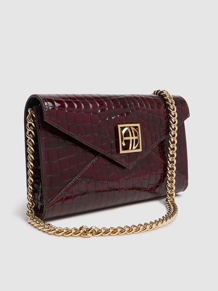 Small Elly embossed leather clutch
