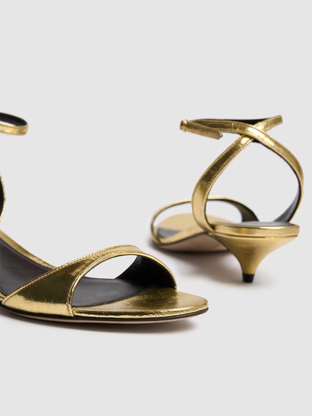 35mm Vika laminated ankle strap sandals